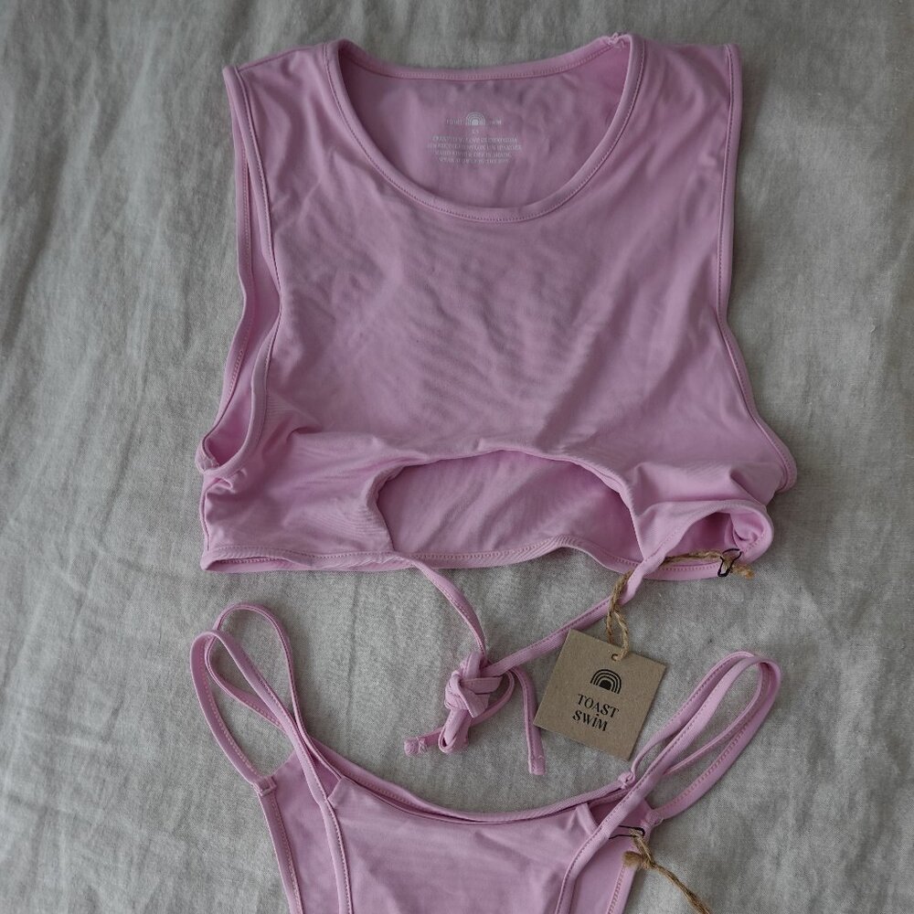 Toast Swim Bikini; XS top, S Bottom, Pink
